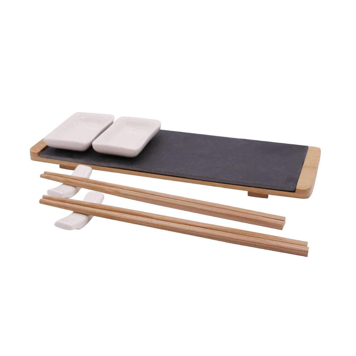 Set Sushi para 2 Personas en Tabla Bamboo y Palillos