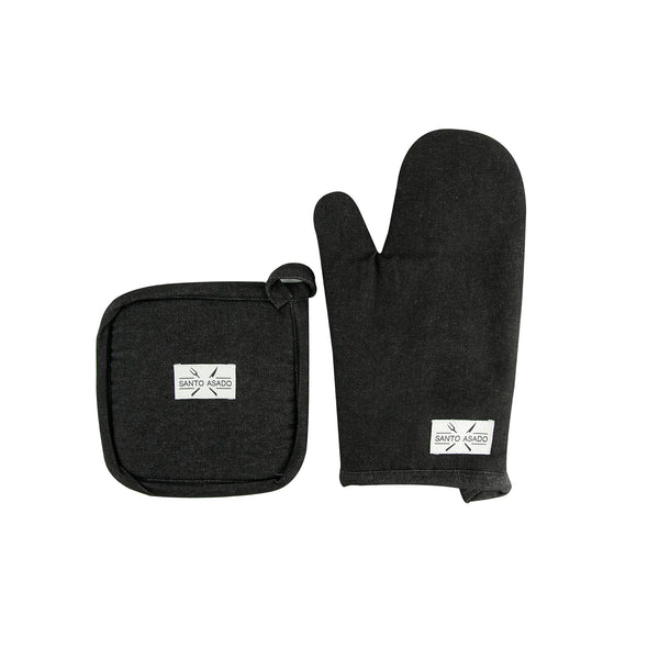 Set Toma Olla Y Guante Negro - Decoexpress