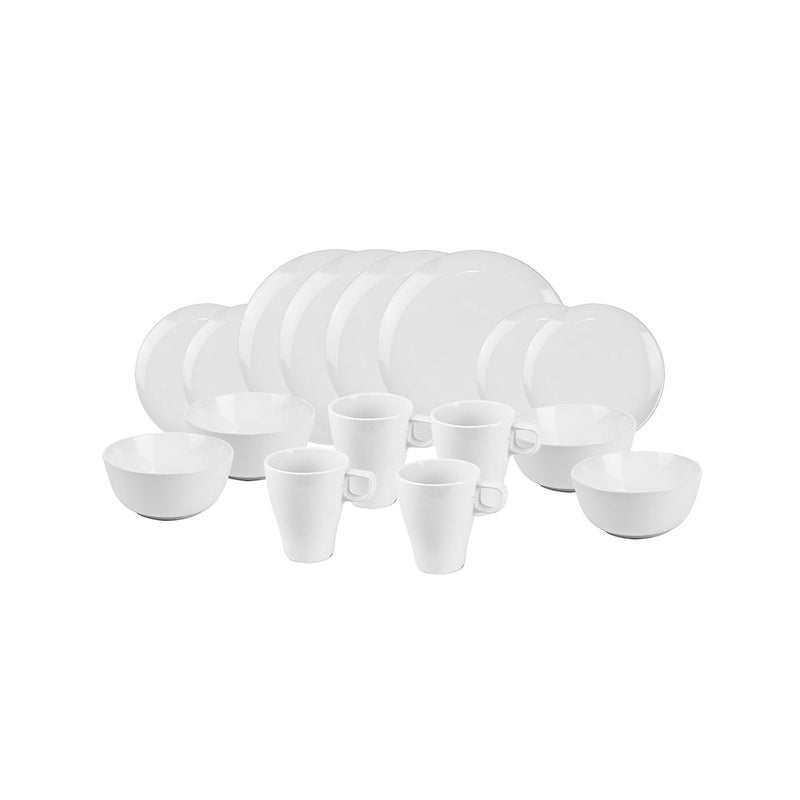 Set Vajilla Cerámica Blanca 16 Pzs