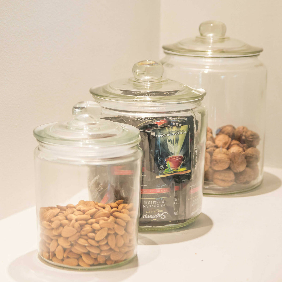 Set 3 Frascos de Vidrio Hermético con Tapa 21, 25 y 29 cm