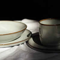 Set 4 Bowls Soperos Cerámica Borde Beige - Loza granel