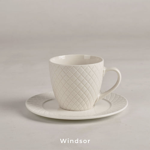 Juego de Té o Café de Porcelana 6 Tazas y 6 Platos 210 ml