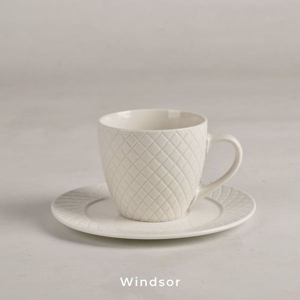 Juego de Té o Café de Porcelana 6 Tazas y 6 Platos 210 ml