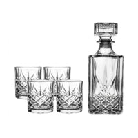 Set Botella 1Lt y 4 Vasos Whisky 325 ml