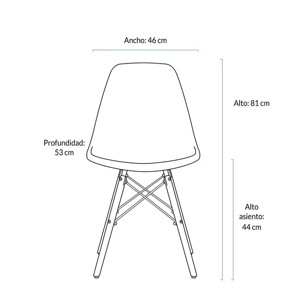 Pack 4 Sillas Eames Gris