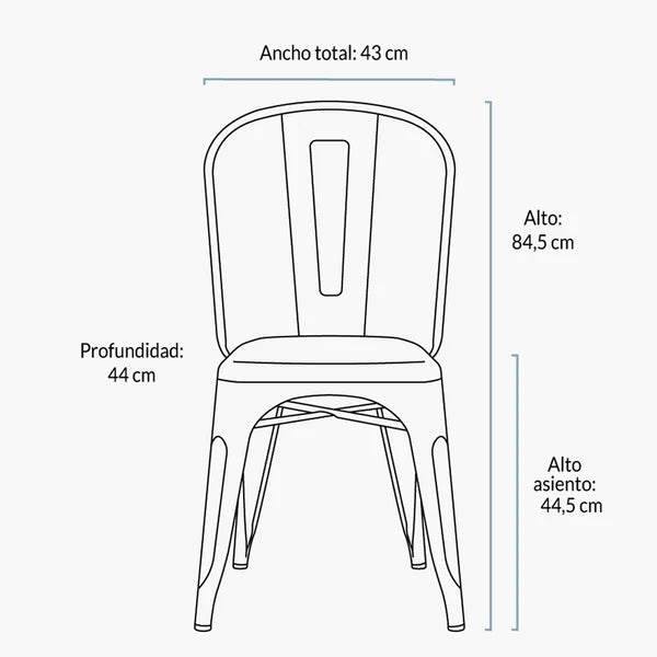 Silla Metálica Tolix Blanca