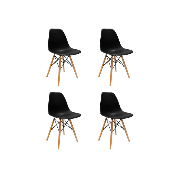 Pack 4 Sillas Eames Negro - Decoexpress