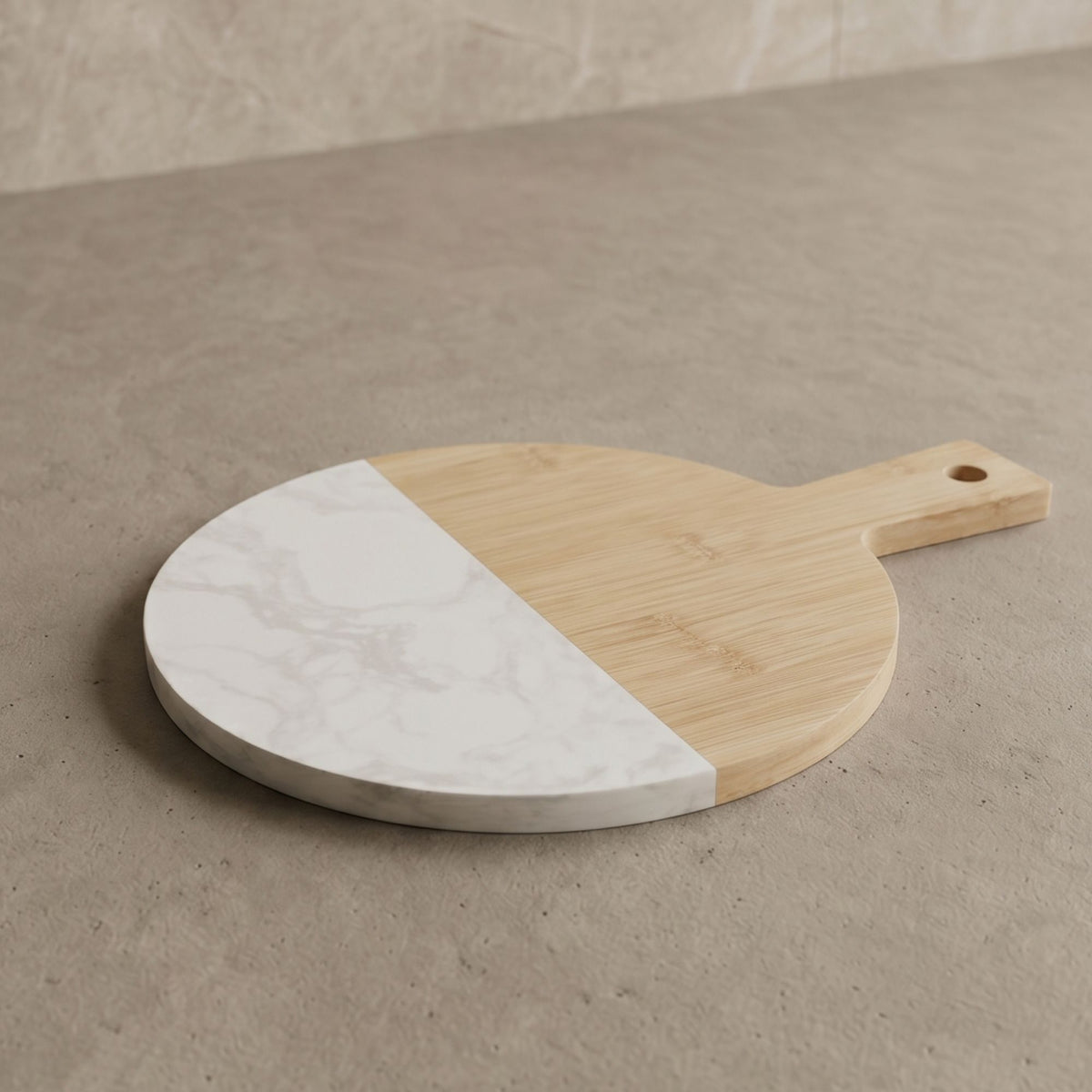 Tabla de Mármol y Bamboo para Servir 33x24 cm
