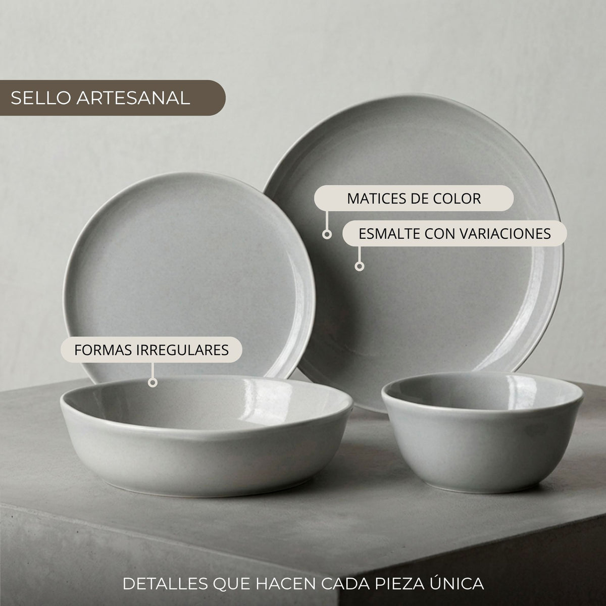 Vajilla Cerámica Salamanca 16 Piezas para 4 Personas