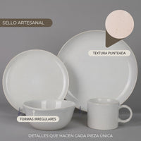 Vajilla Cerámica Tromso 16 Piezas para 4 Personas