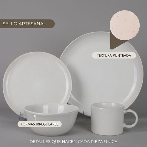 Vajilla Cerámica Tromso 16 Piezas para 4 Personas