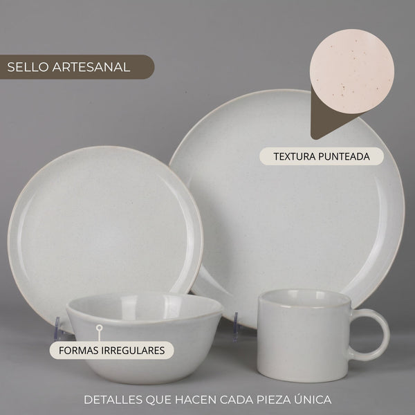 Vajilla Cerámica Tromso 16 Piezas para 4 Personas