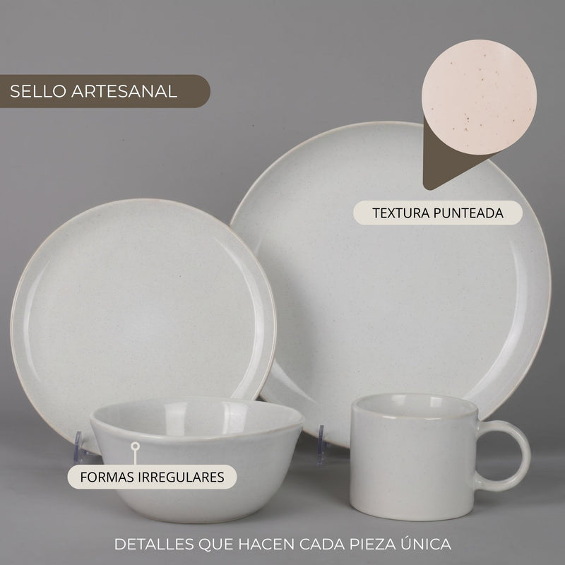 Vajilla Cerámica Tromso 16 Piezas para 4 Personas