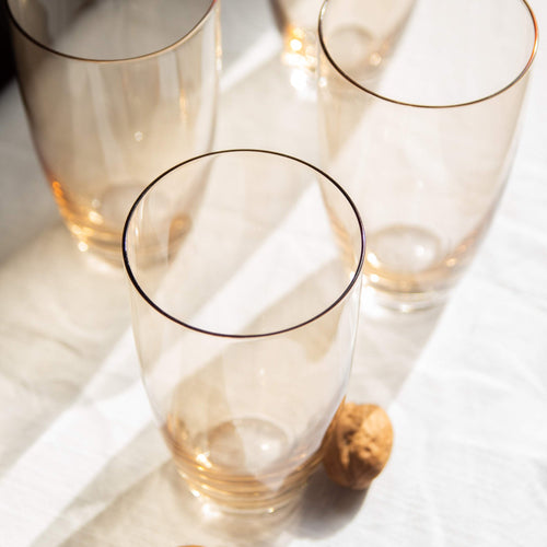 Set 6 Vasos Gota alto ambar - Decoexpress