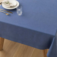 Mantel Picot Azul 180x280 cm vista superior - Decoexpress