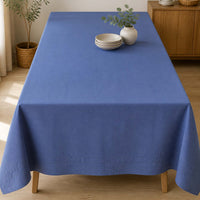 Mantel Picot Azul 180x350 cm vista superior - Decoexpress