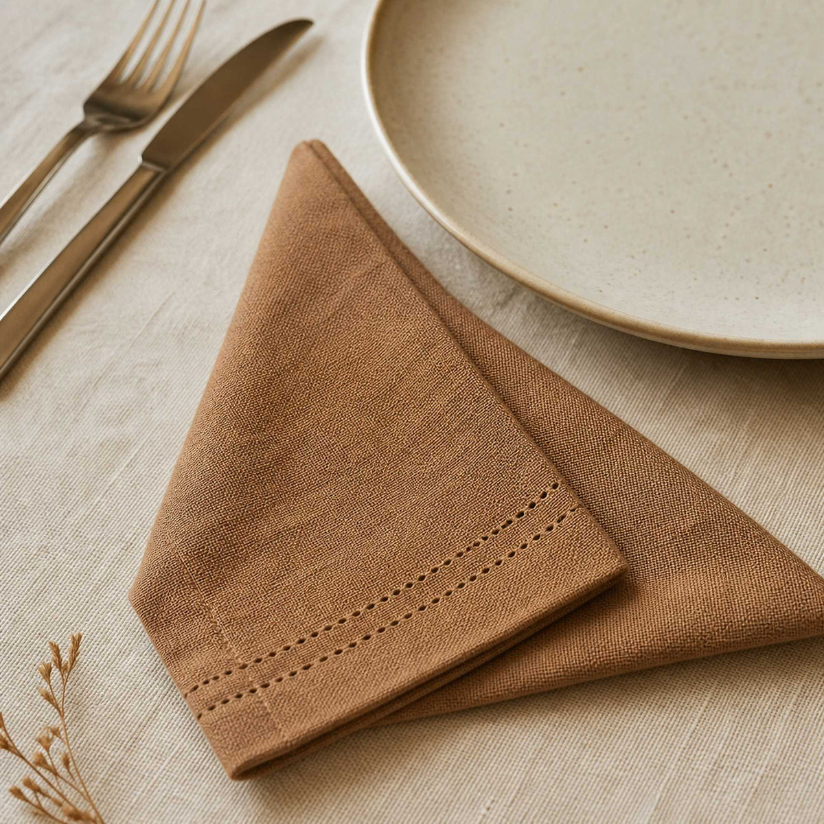 Set 4 Servilletas Picot Café - Decoexpress