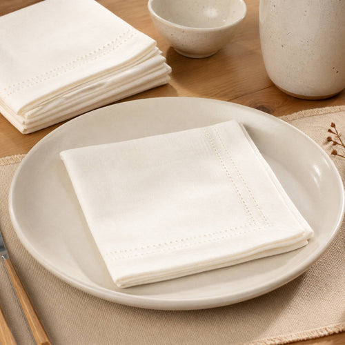 Set 4 Servilletas Picot Crema - Decoexpress