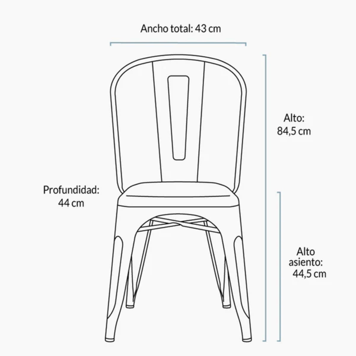 Silla Metálica Tolix Negra
